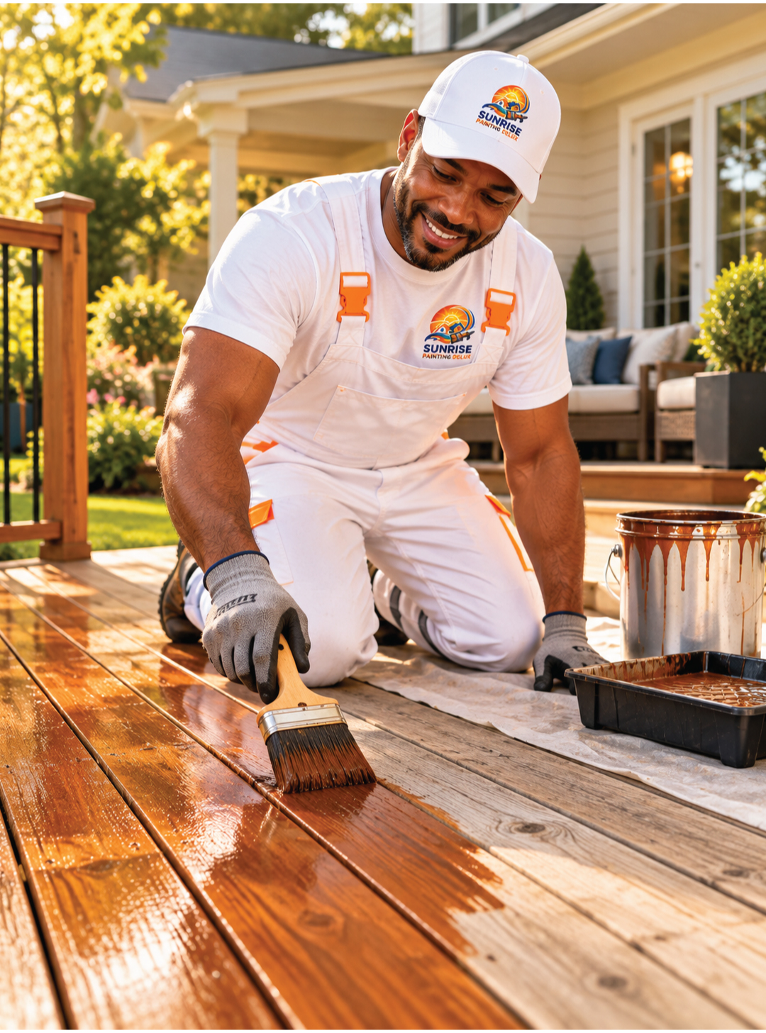 Deck staining by Sunrise Painting Delux